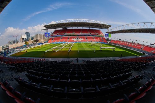 Field work continues at BMO Field as the City of Toronto and MLSE complete the first phase of upgrades in transforming the space into the 2026 World Cup ready Toronto Stadium in Toronto, on Tuesday, Sept. 23, 2025. THE CANADIAN PRESS/Sammy Kogan