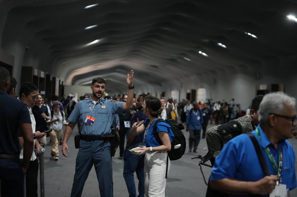 Fire prompts evacuations at UN climate talks in Brazil, but officials say no one hurt