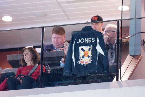 A provincial jacket belonging to Colleen Jones hangs in a suite as friends and family watch the Montana's Canadian Curling Trials women's semifinal in Halifax on Nov. 27, 2025. THE CANADIAN PRESS/Darren Calabrese