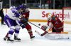 Ottawa Charge goaltender Gwyneth Philips (33) looks for a save in front of Kathryn Reilly (8) and Minnesota Frost's Kendall Coyne Schofield (26) during second period PWHL hockey action in Ottawa, on Tuesday, Dec. 2, 2025. THE CANADIAN PRESS/Justin Tang