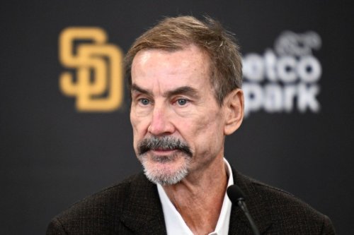 FILE - San Diego Padres Chairman Peter Seidler speaks at a baseball news conference, Friday, Dec. 9, 2022, in San Diego. (AP Photo/Denis Poroy, File)