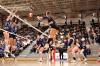Zoe Redekop (12) of the Vincent Massey Vikings leaps to put the ball over the net during the AAAA varsity girls volleyball provincial final against the Jeanne-Sauvé Olympiens at the University of Manitoba in Winnipeg on Monday evening. (Tim Smith/The Brandon Sun)