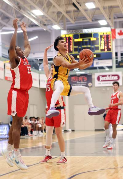 Travis Hamberger and the Bobcats sit 6-6 through the first semester of the Canada West men&rsquo;s basketball regular season. (Tim Smith/The Brandon Sun)