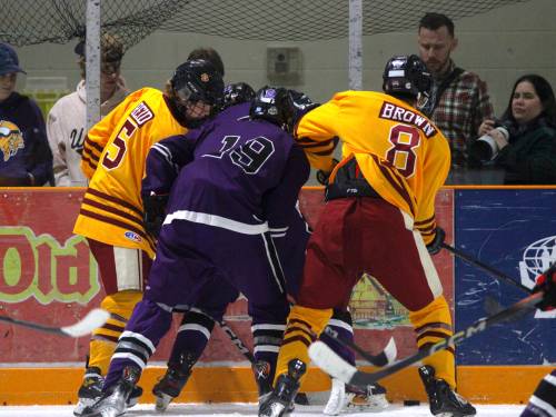 Crocus Plainsmen second-year forward Destin Brown (8) is second among team scoring with six goals and 13 points in nine games. He only trails linemate, Cale Calcut, who has nine goals and 15 points. (Massimo De Luca-Taronno/The Brandon Sun)