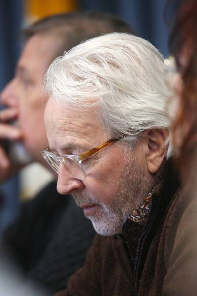 Brandon Ward 9 Coun. Glen Parker listens to discussion around the council table during the first day of two full-day budget deliberations at city hall on Friday afternoon. Parker formally apologized at the start of the meeting for comments he made earlier this week on Facebook about U.S. Immigration and Customs Enforcement (ICE). 
                                (Matt Goerzen/The Brandon Sun)