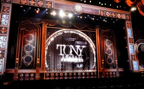 FILE - A view of the stage appears before the start of the 75th annual Tony Awards in New York on June 12, 2022. (Photo by Charles Sykes/Invision/AP, File)