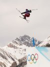 Megan Oldham, of Canada, competes in the women's freeski slopestyle final at the Milano Cortina 2026 Winter Olympic Games in Livigno, Italy on Monday, Feb. 9, 2026. THE CANADIAN PRESS/Sean Kilpatrick