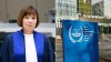 This composite image shows Kimberly Prost, left, a judge on the International Criminal Court, in an undated handout photo, and a view of the International Criminal Court, right, in The Hague, Netherlands, on Wednesday, March 12, 2025. THE CANADIAN PRESS/Handout - International Criminal Court (left), AP-Omar Havana (right)