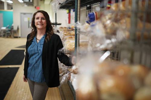 Andrea Epp, board chair for The Helping Hands Centre of Brandon, is shown at the non-profit community organization on Thursday. The soup kitchen will receive an additional $20,000 from the city, as well as $200,000 from the province&rsquo;s sale of U.S. liquor over the holidays. (Tim Smith/The Brandon Sun)