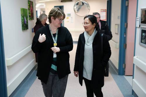 Lana Hogg, manager of health services for the Minnedosa Health Centre, gives Dr. Karen Aquino a tour of the health centre on Friday morning. Aquino will be joining the hospital in the fall after finishing the Manitoba Medical Licensure Program for International Medical Graduates through the University of Manitoba. (Photos by Tim Smith/The Brandon Sun)