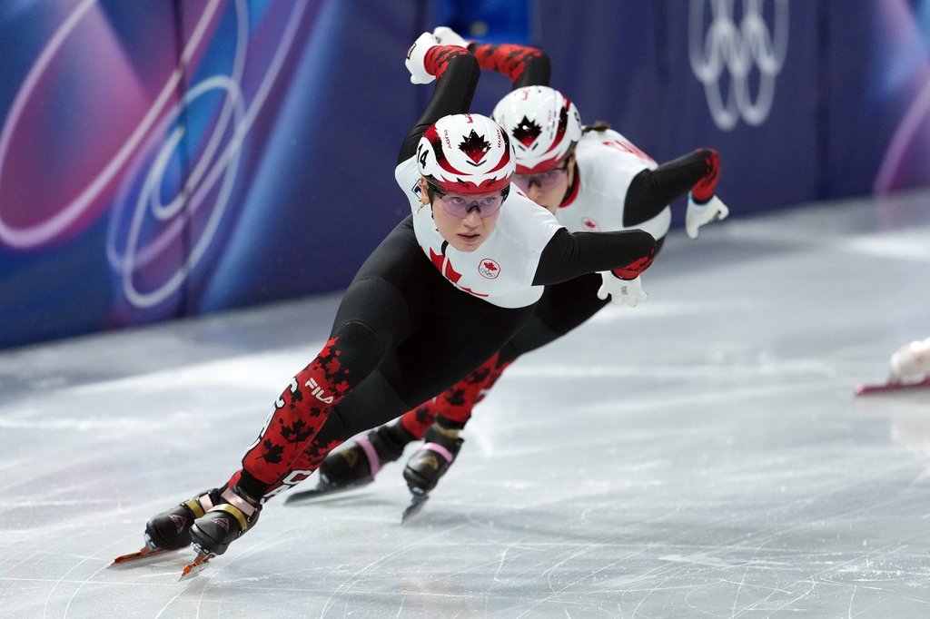 Canada’s Courtney Sarault earns Olympic bronze in 500m short-track speedskating