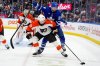 Toronto Maple Leafs Scott Laughton (24) and Philadelphia Flyers Bobby Brink (10) vie for control of the puck during second period NHL hockey action in Toronto, Monday, March 2, 2026. THE CANADIAN PRESS/Frank Gunn