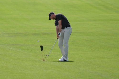 Daniel Berger hits from the 18th fairway during the first round of the Arnold Palmer Invitational at Bay Hill golf tournament Thursday, March 5, 2026, in Orlando, Fla. (AP Photo/Matt Slocum)