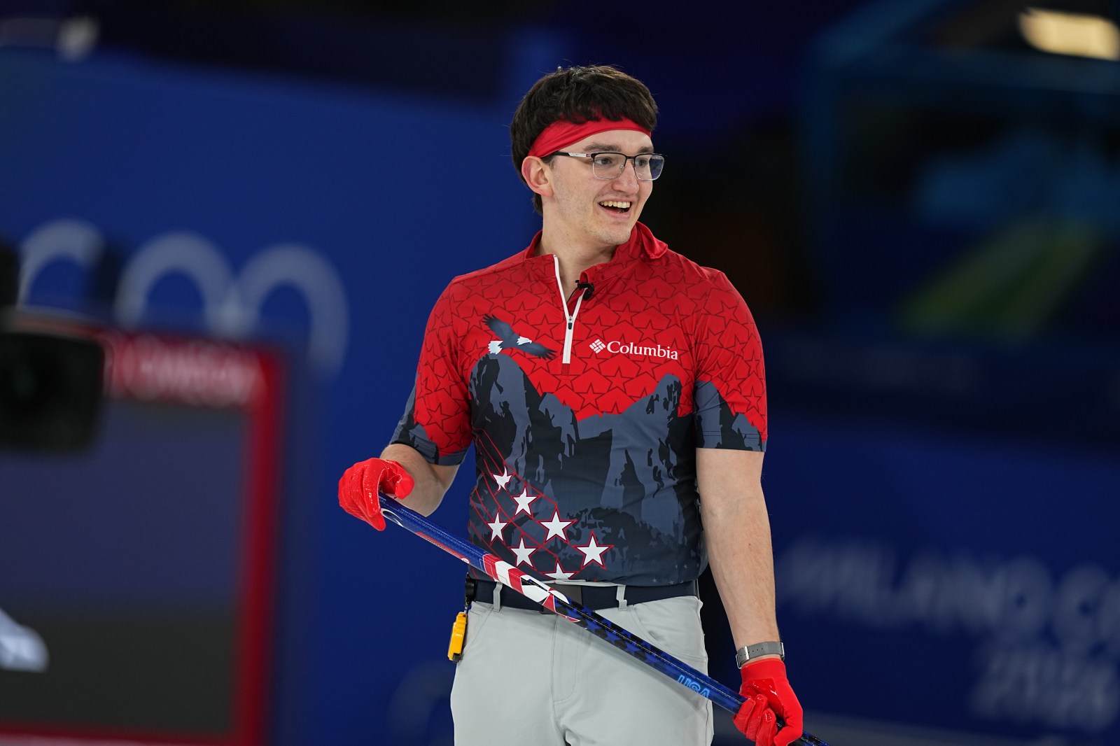 A red headband earns quirky US curling star a nod from ‘Pommel Horse Guy’ at Winter Olympics