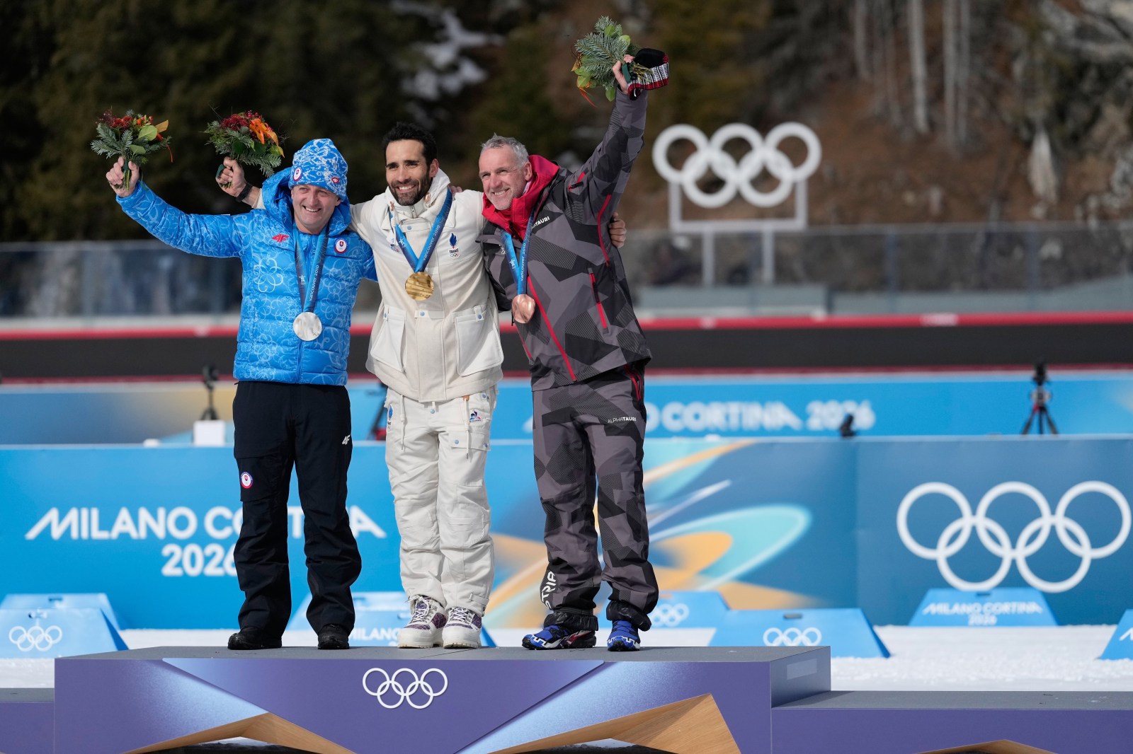 France’s Martin Fourcade, German biathlon relay team receive gold medals in reallocation ceremony
