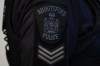 An Abbotsford Police patch is worn by an officer at RCMP 