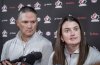 Canada’s National Women’s Team general manager Gina Kingsbury, right, speaks to the media as head coach Troy Ryan looks on at Hockey Canada’s National Teams orientation camp in Calgary, Thursday, Aug. 28, 2025.THE CANADIAN PRESS/Jeff McIntosh