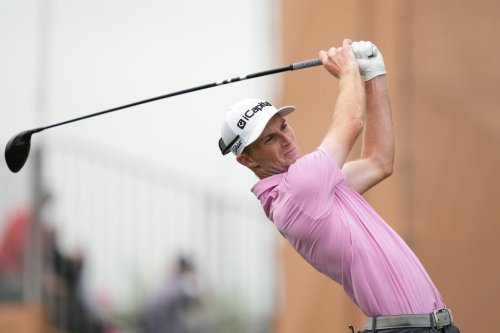 Will Zalatoris watches his drive off the eighth tee during the first round of the Valero Texas Open golf tournament in San Antonio, Thursday, April 2, 2026. (AP Photo/Eric Gay)