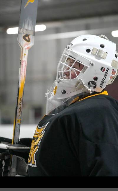 Brandon&rsquo;s Lyndan Spurway has recorded two wins along with a 2.75 goals against average through four games this post-season. (Submitted)