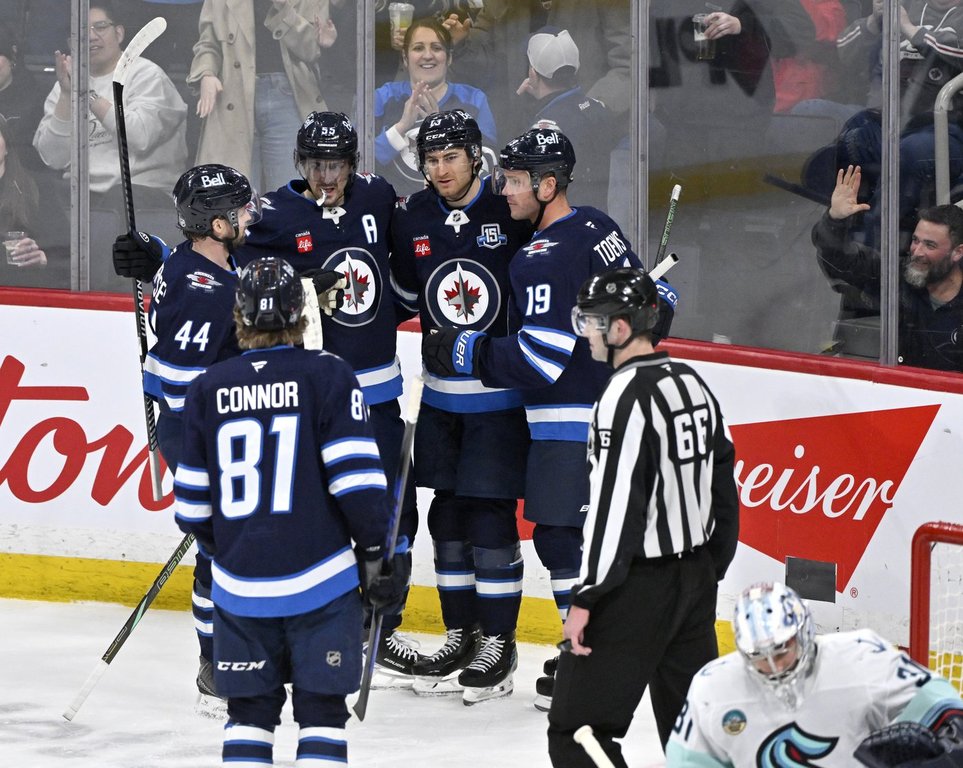 Connor scores twice, Winnipeg Jets roll past Seattle Kraken 6-2