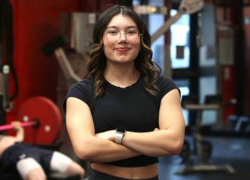 Halle McCorrister, shown at Peak Performance and Athletics in Brandon last month, finished second in her division at the Canada Powerlifting National Championships in St. John&rsquo;s, Nfld. (Perry Bergson/The Brandon Sun)