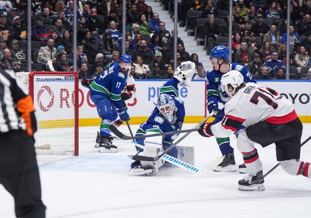 Reimer’s 16-save shutout powers Ottawa Senators to 2-0 win over Vancouver Canucks