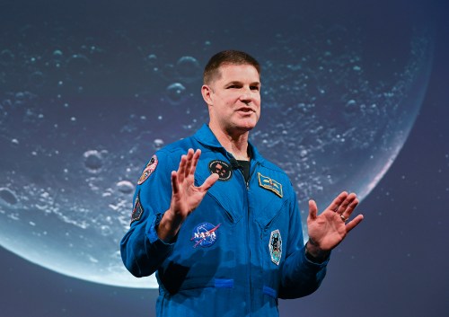 Astronaut Jeremy Hansen speaks about his upcoming Artemis II mission during an event at the Canadian Space Agency, in Longueuil, Que., on Thursday, Oct. 16, 2025. THE CANADIAN PRESS/Graham Hughes