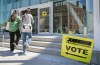People arrive to cast their ballots at a polling station on federal election day in Montreal, Monday, April 28, 2025. THE CANADIAN PRESS/Graham Hughes