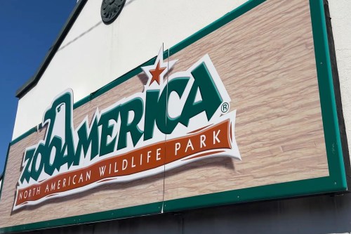 This image taken from an undated video provided by ZooAmerica shows a ZooAmerica sign in Hershey, Pa. (ZooAmerica via AP)
