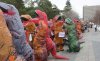 Hundreds gathered in dinosaur costumes at the University of Calgary to set a new world record on Saturday April 11, 2026. THE CANADIAN PRESS/Handout- University of Calgary
(Mandatory Credit)