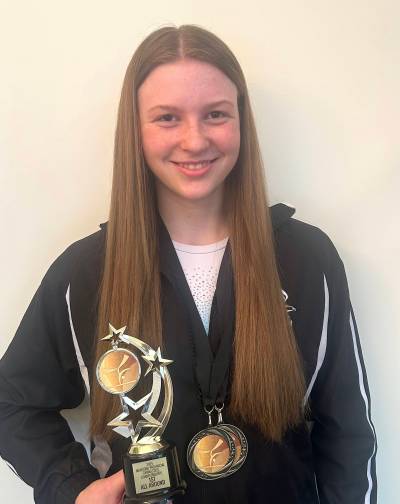 Brandon Eagles club member Calista McLachlan, who won a provincial title a year ago, is back in action at Gymnastics Manitoba&rsquo;s provincials on Sunday. (Submitted)
                                April 11, 2026