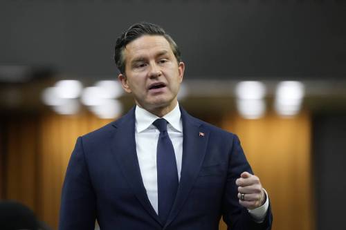 Conservative Leader Pierre Poilievre speaks during question period on Parliament Hill in Ottawa on Wednesday. (The Canadian Press)