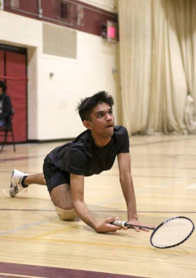 Crocus Plainsmen Saumya Patel won the varsity boys' singles title at the city badminton championships at Crocus Plains on Monday. (Thomas Friesen/The Brandon Sun)