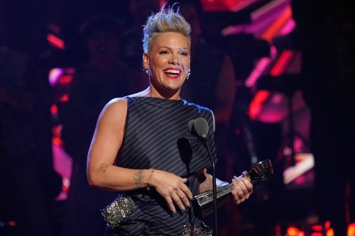 FILE - Pink accepts the Icon award at the iHeartRadio Music Awards in Los Angeles on March 27, 2023. (AP Photo/Chris Pizzello, File)