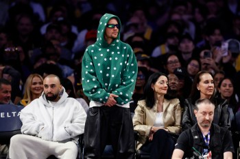 Justin Bieber attends the NBA basketball game between the Los Angeles Lakers and the Orlando Magic, Tuesday, Feb. 24, 2026, in Los Angeles. (AP Photo/Caroline Brehman)