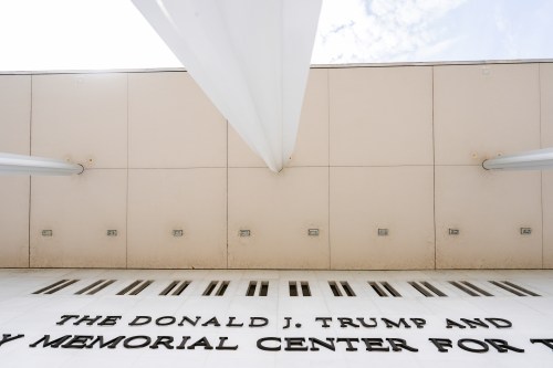 The John F. Kennedy Center for the Performing Arts is seen following a media tour intended to show building damage, Wednesday, April 22, 2026, in Washington. (AP Photo/Julia Demaree Nikhinson)
