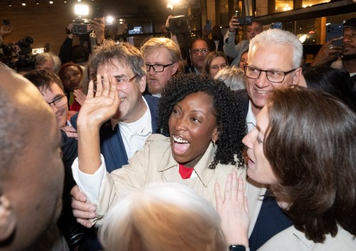 Liberal candidate Tatiana Auguste arrives after her win at her party's federal byelection night gathering in Terrebonne, Que., on Monday. After sweeping three byelections that evening, pushing the party to majority government status, it's time for the Liberals to deliver on expectations. (The Canadian Press)