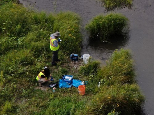 Personnel with Assiniboine College are seen working on water collection in Manitoba in the summer of 2025. (Supplied by Assiniboine College)