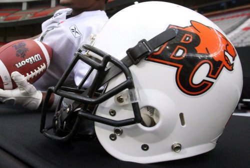 A B.C. Lions helmet is seen on a table during a practice in Vancouver, on Friday, Nov. 25, 2011. THE CANADIAN PRESS/Ryan Remiorz