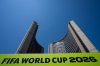 FIFA World Cup 2026 branding is displayed on City Hall during a FIFA World Cup Trophy Tour event at Nathan Phillips Square in Toronto on Monday, May 25, 2026. THE CANADIAN PRESS/Arlyn McAdorey