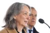 Environment and Climate Change Minister Julie Dabrusin, left, and Prime Minister Mark Carney take part in an announcement in Wakefield, Que., Tuesday, March 31, 2026. THE CANADIAN PRESS/Sean Kilpatrick