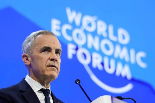 Prime Minister Mark Carney speaks during the annual meeting of the World Economic Forum in Davos, Switzerland, in January. &ldquo;Middle powers must act together because if we&rsquo;re not at the table, we&rsquo;re on the menu,&rdquo; Carney said during his speech. (The Associated Press files)