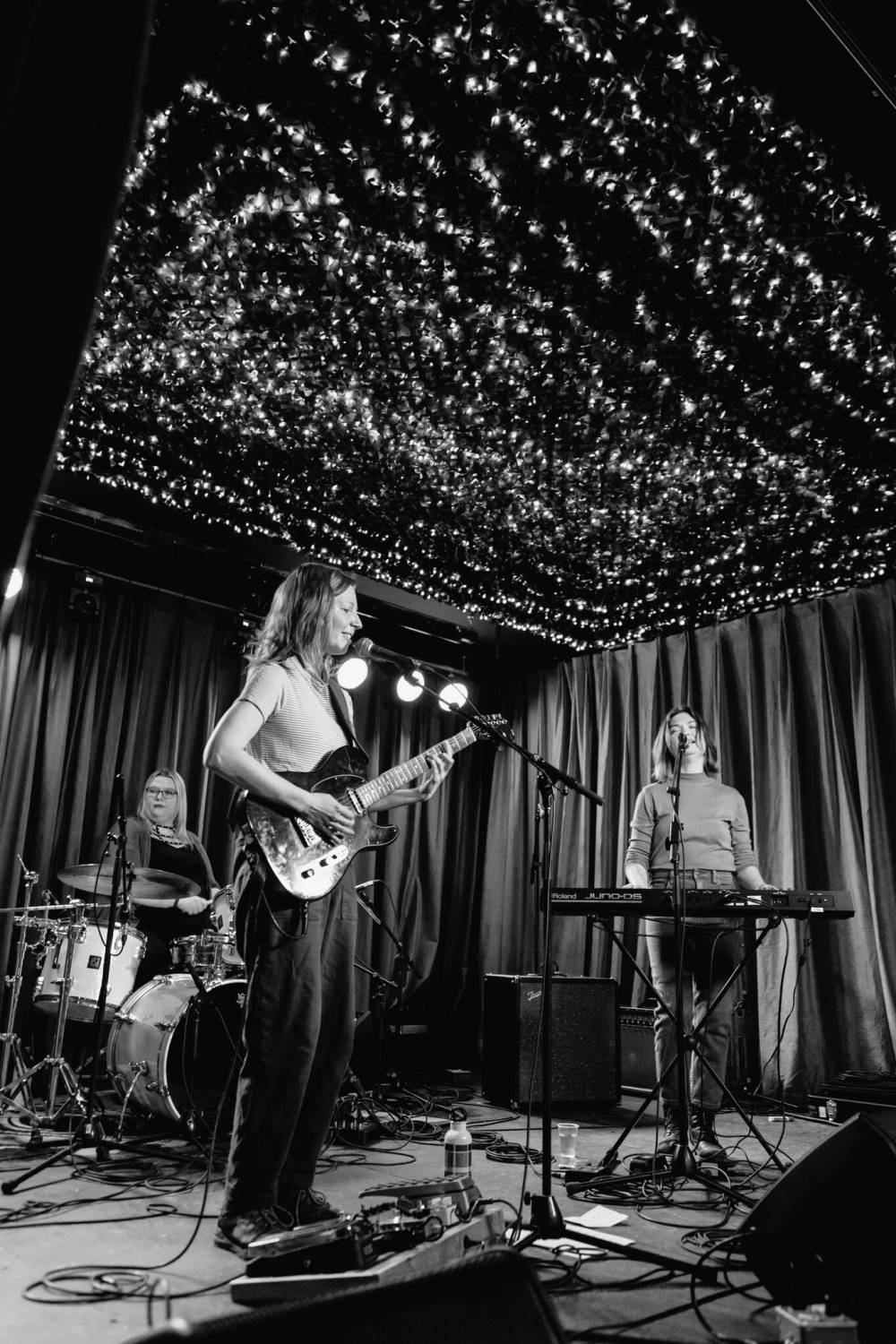 Glendinning (second from left) plays guitar during a performance by her band, Bicycle Face. (Photo by Amilia Fehr)