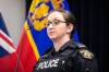 Cpl. Emmie Clements of the Manitoba RCMP Internet Child Exploitation Unit announces the arrest of an Ohio man for the online luring of a 10-year-old Manitoba girl at a press conference in Winnipeg on Monday. (Mikaela MacKenzie/Winnipeg Free Press)