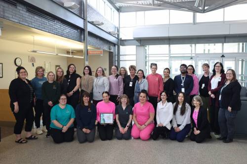 Health-care workers at Brandon&rsquo;s Western Manitoba Cancer Centre received the Outstanding Nursing Unit, Program or Interprofessional Team Award on May 14. Staff were presented with the award during a ceremony at the 2026 Association of Regulated Nurses of Manitoba Celebration of Excellence in Winnipeg. (Tessa Adamski/The Brandon Sun)