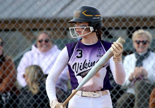 Kasia Baranyk scored three runs in the first two innings as the Vincent Massey Vikings beat the Neelin Spartans 16-5 in the city softball championship game at Ashley Neufeld Softball Complex on Tuesday. (Thomas Friesen/The Brandon Sun)