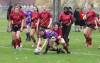 Maria Matthies of the Vincent Massey Vikings, touches down the ball for one of her five tries in Westman High School Rugby girls' action on Friday afternoon. Massey won 71-0 to claim the Townsend Shield. (Perry Bergson/The Brandon Sun) May 22, 2026