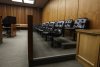A jury box is shown in a courtroom at the Edmonton Law Courts building in Edmonton on Friday, June 28, 2019. THE CANADIAN PRESS/Jason Franson