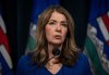 Alberta Premier Danielle Smith answers questions at a news conference in Calgary, on Friday, Feb. 20, 2026. THE CANADIAN PRESS/Todd Korol