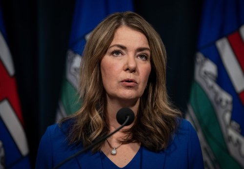 Alberta Premier Danielle Smith answers questions at a news conference in Calgary, on Friday, Feb. 20, 2026. THE CANADIAN PRESS/Todd Korol